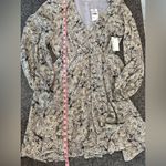 Floret Studios Sheer Long Sleeve Spring Summer Mini Dress | Boho | Size XS White Photo 9