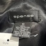 Spense women's 10 black gold metallic v neck sleeveless dress belt bow shoulder Photo 7