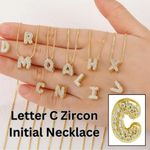 Balloon Zircon Letter C Initial Necklace Gold Photo 1
