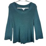 Style & Co Green Emerald Long Flared Sleeve Round Knit Pullover Sweater Size M Size M Photo 0