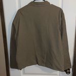 Eileen Fisher  100% Cotton Ribbed‎ Jacket Khaki Zip Up Stand Up Collar Womens Med Photo 1