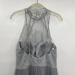 Paige Hayley Formal Dress Fit N Flare Gray Sleeveless Halter Neckline Size 10 Photo 4