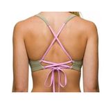 prAna  Tulum‎ Top Black Color Block Sport Bra Swim Bikini Top XL Photo 1