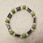 Green, Gray, & White Magnetic Bracelet Green Photo 4