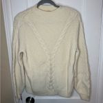 Sézane Sezane Zack Wool Blend Cable Knit Mockneck Sweater Ecru size S Photo 2
