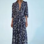 ZARA  Blue and White Patterned Long Sleeve Dress Photo 6