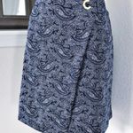 Michael Kors Faux Wrap Paisley Mini Skirt in True Navy, Size L New with Tag Photo 9