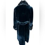 Vintage Borgazia Black Double Breasted Long Faux Fur Coat size 16 Photo 5