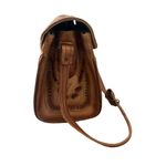 Handmade  Vintage Tan Leather Kisslock Shoulder Bag Photo 4
