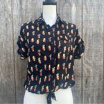 Love Note EUC Love Notes Size Medium Short Sleeve Button Down Cactus Blouse Cuffed Collar Photo 0