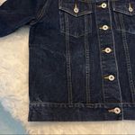 Vintage Denim Jean Jacket Dark Wash Size Large 100% cotton Photo 8