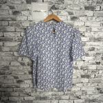 Loft EUC Navy Blue, White, light purple Floral Blouse Size Small Photo 7