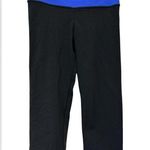 Lululemon  Groove Cropped Black Reversible Leggings Royal Blue Waist Photo 0