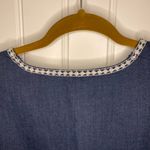 ZARA trafaluc denim/blue blouse with floral embroidery Photo 2