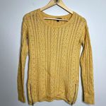 American Eagle  Yellow Knit Zipper Crewneck Sweater Photo 3