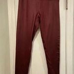 Kyodan  Burgundy Shiny Mid Rise Ankle Stretchh Leggings Athletic Wear Yoga Size S Photo 0