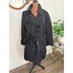 London Fog  Womens XL Black Trench Coat Double Breasted‎ Belted Classic Photo 1