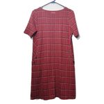 J. Jill, women’s Small,‎ buffalo plaid midi short sleeve, dress, with pockets Red Photo 4