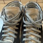 P448  Skate Boster High Top Sneakers Size 38 US 8-8.5 Black Leather Lace Up Photo 3
