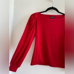 J.Crew  Red Matte Jersey Puff Sleeve T-Shirt Size XS Photo 3