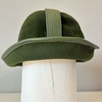 Women's Church Hat Green Retro Felt Made in Italy Brim Size 22.5 The Hat Rack Photo 7