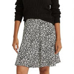 Ralph Lauren Polo  Black White Ditsy Floral Women's A Line Mini Skirt Size 4 NWT Photo 0