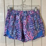 Lilly Pulitzer Luxletic Ocean Trail Shorts Blue Pink Floral Running XS Photo 1