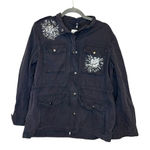 Gap  Moonless Gray Sequin Utility Jacket | Beaded Cargo Military Coat Small NWT Photo 0