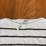 Madewell  Boatneck Pullover Sweater White Black Stripe Size L NWT‎ Photo 3