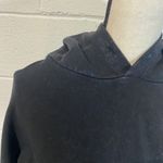 OTL Black Cropped Distressed Hoodie with Raw Hem Size L Photo 2
