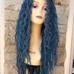 Blue Long Curly Soft Swisslace Lacefront wig Photo 1