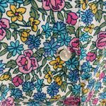 Vintage Blouse Floral‎ Medium Blue Pink White Button Photo 9