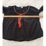 H&M Blouse Size 14 Black Boho Peasant Renfair Lightweight Tassels Embroidery Photo 10