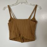 Jonathan Simkhai tan ribbed bustier eyelet cropped tank corset top medium Brown Photo 4