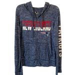 NFL  New England Patriots Football Oversized Full Zipper Hoodie Navy Blue Small Photo 0