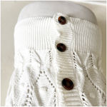 Rye Grass Cropped Cardigan Crochet Cable Knit Sweater Size Medium White V Photo 8