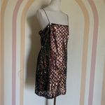 Topshop Mermaid Sequin Mini Dress Iridescent Metallic Shiny Gold Rainbow Sz 8 Photo 3
