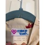 Vintage Womens Cream Leaf Print Button Up Blouse Shirt Long Sleeve Collar 7/8 Brown Size undefined Photo 5