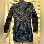 Lulus  Elegant Taste blue and black jacquard long sleeve XS cocktail mini dress Photo 5