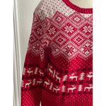 Prince & Fox Red Fair Isle Reindeer Christmas Sweater Medium Photo 4