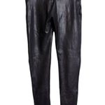 Spanx Black High-Waisted Shiny Faux Leather Sleek Leggings XL Photo 2