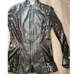 Vintage Firenze Santa Barbara Black Leather Jacket Sz Small MultiColor Moto Photo 11