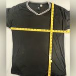 Adidas  Performance Mesh Sleeve  V-Neck Women’s Sport Shirt Black w/White Stripes Photo 9