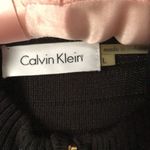 Calvin Klein New black ribbed sweater coat dress L knee length full zip up Photo 14