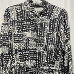 Velvet by Graham & Spencer Patterned Button Down Shirt Dress Grey & Cream Sz S Gray Photo 3