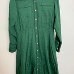 Veronica Beard Spur Western Silk Tie Midi Dress in Green Womens Size 8 Photo 11