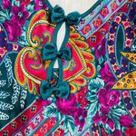 California Dynasty Vintage  Floral Heart Printed Bow Lingerie Slip Dress Photo 4