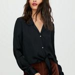 Aritzia  Wilfred Free Black Tie Front Blouse Photo 0