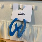 Urban Outfitters  Jewelry Blue Abstract Marble Hoop Earrings Photo 0