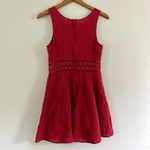 Free People 🦋  Pink Burgundy Fit & Flare Lace Cut Out Mini Dress Swiftie Taylor Photo 2